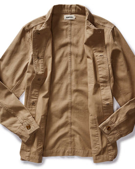 flatlay of the inside of The Ojai Jacket in Organic Light Khaki Foundation Twill, Outerwear by Taylor Stitch
