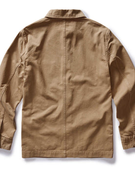 flatlay of the back of The Ojai Jacket in Organic Light Khaki Foundation Twill, Outerwear by Taylor Stitch