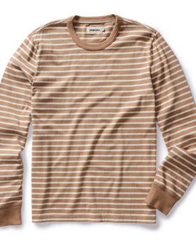 flatlay of The Organic Cotton Long Sleeve Tee in Churro Stripe, Knits by Taylor Stitch