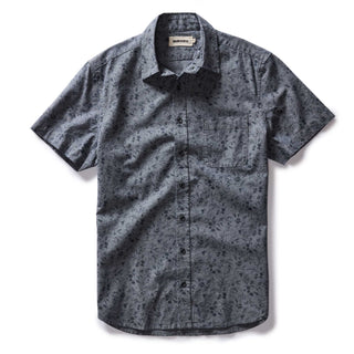 The Short Sleeve California in Blue Chambray Botanical