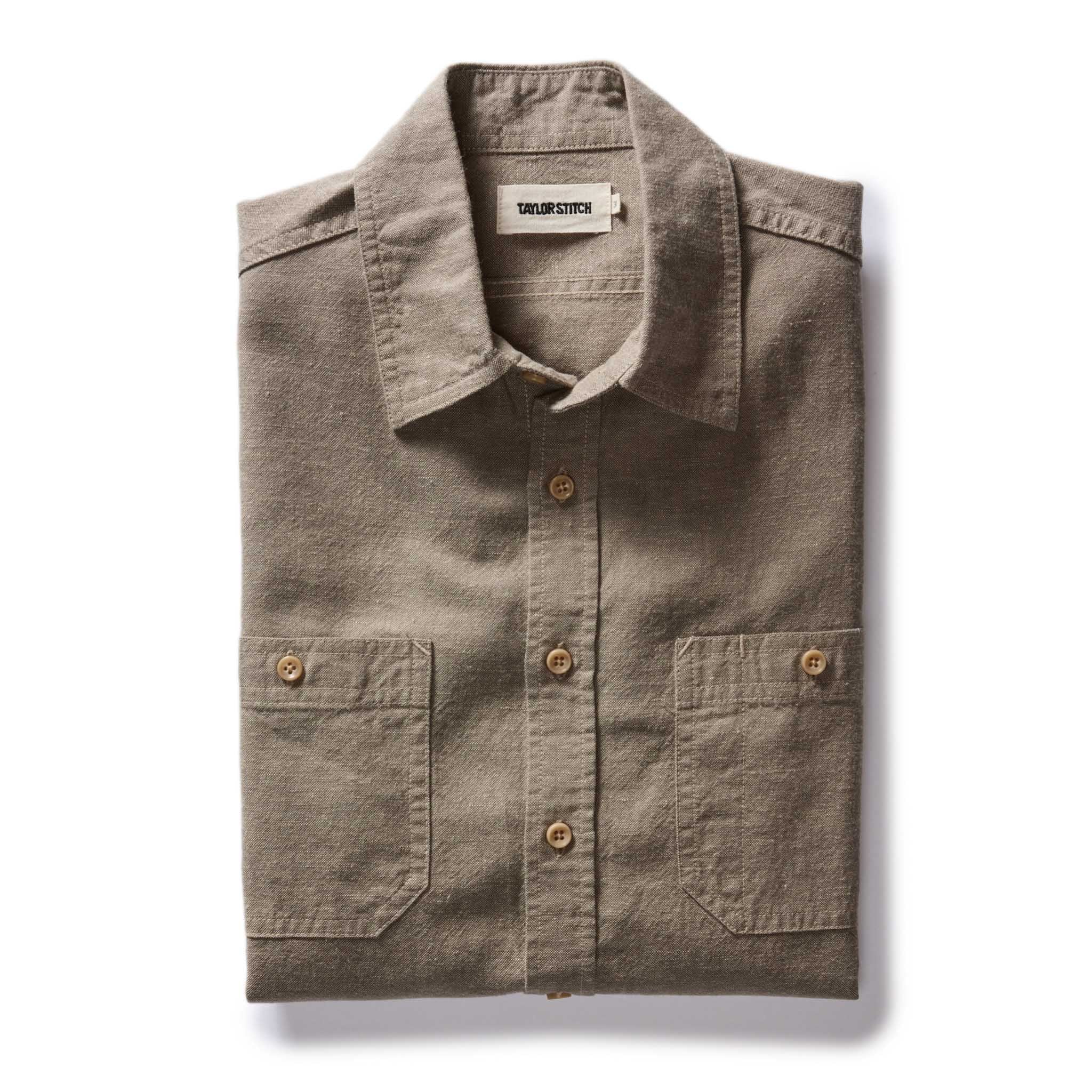 folded flatlay of The Utility Shirt in Canteen Nep, Wovens by Taylor Stitch