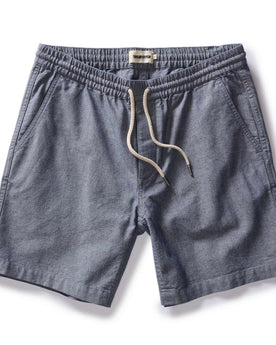 flatlay of The Apres Short in Indigo Chambray, Bottoms by Taylor Stitch