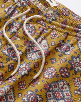 material shot of the waistband on The Apres Short in Tarnished Gold, Bottoms by Taylor Stitch
