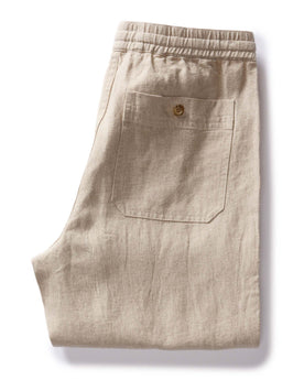 folded flatlay of the back of The Breakwater Pant in Natural Herringbone, Bottoms by Taylor Stitch