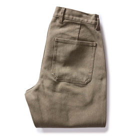 folded flatlay of the back of The Camp Pant in Stone Chipped Canvas