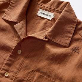 material shot of the collar on The Conrad Shirt in Adobe Embroidery