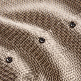 material shot of the buttons on The Conrad Shirt in Black Coffee Stripe