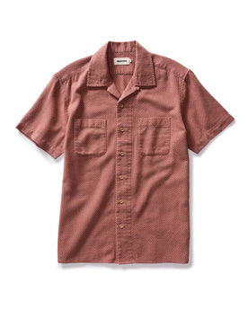 flatlay of The Conrad Shirt in Fired Brick Dobby, Wovens by Taylor Stitch