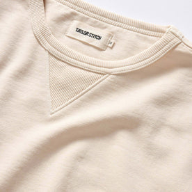material shot of the collar on The Cotton Hemp Crew in Natural