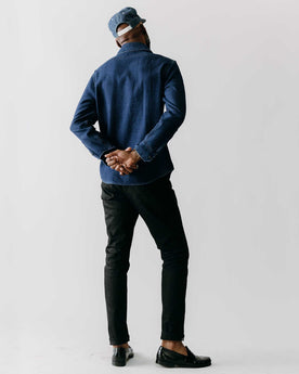 editorial image of The Division Shirt in Indigo Twill on a plant, Wovens by Taylor Stitch
