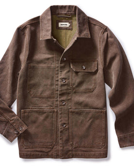flatlay of The Fremont Jacket in Aged Penny Chipped Canvas, Outerwear by Taylor Stitch