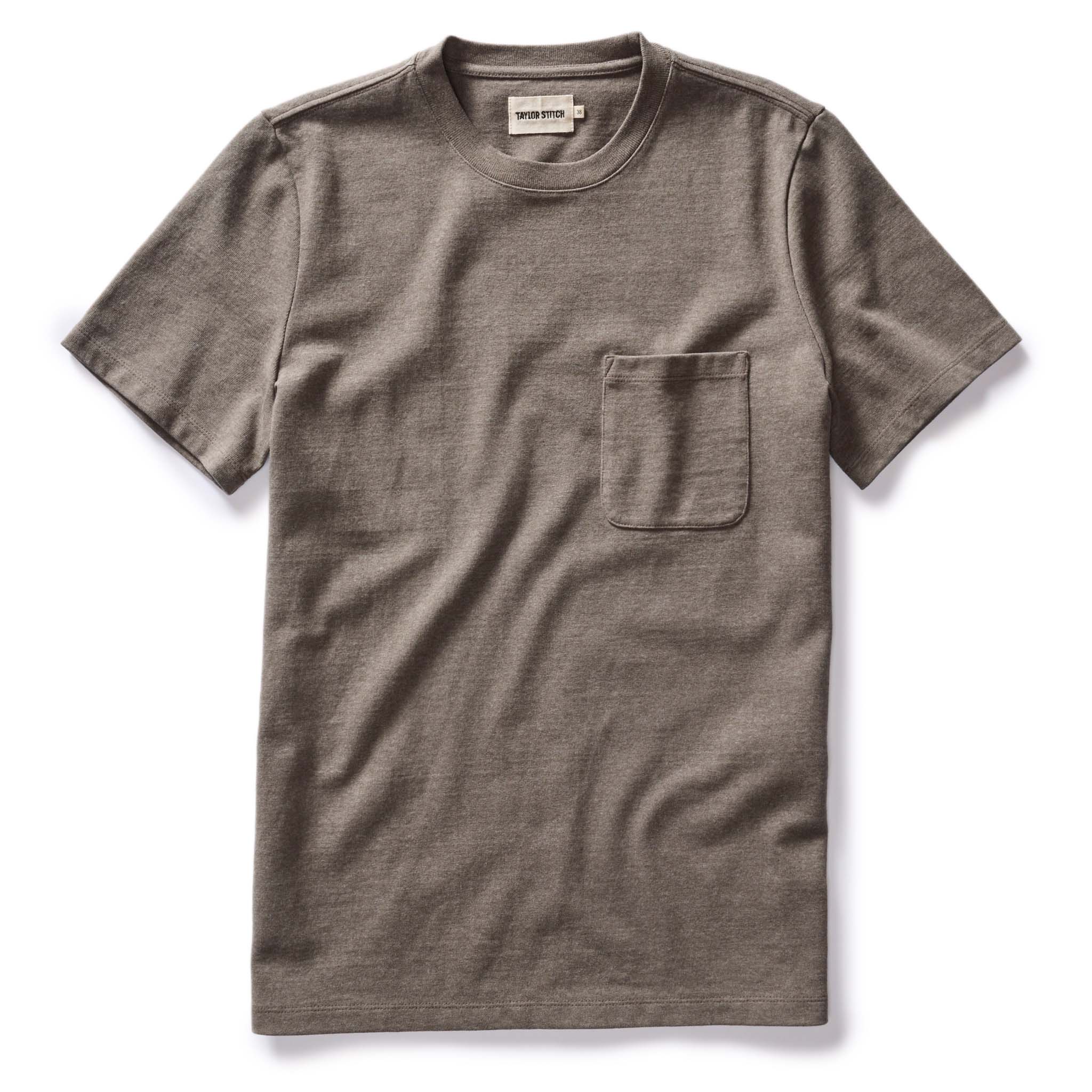 flatlay of The Heavy Bag Tee In Smoked Olive, Knits by Taylor Stitch