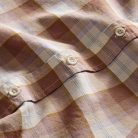 material shot of the buttons on The Jack in Baked Clay Plaid