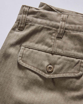 material shot of the pocket on The Matlow Short in Baked Soil Herringbone, Bottoms by Taylor Stitch