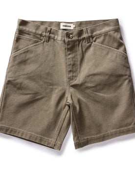 flatlay of The Camp Short in Stone Chipped Canvas, Bottoms by Taylor Stitch