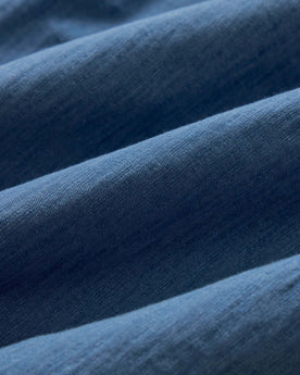 material shot of the buttons on The Short Sleeve California in Washed Indigo Slub, Wovens by Taylor Stitch