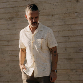 The Short Sleeve Hawthorne in Vintage White Embroidered Eyelet - featured image