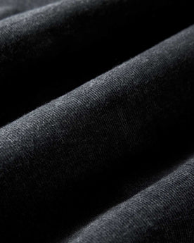 material shot of the fabric on The Short Sleeve California in Heather Coal Cord, Wovens by Taylor Stitch