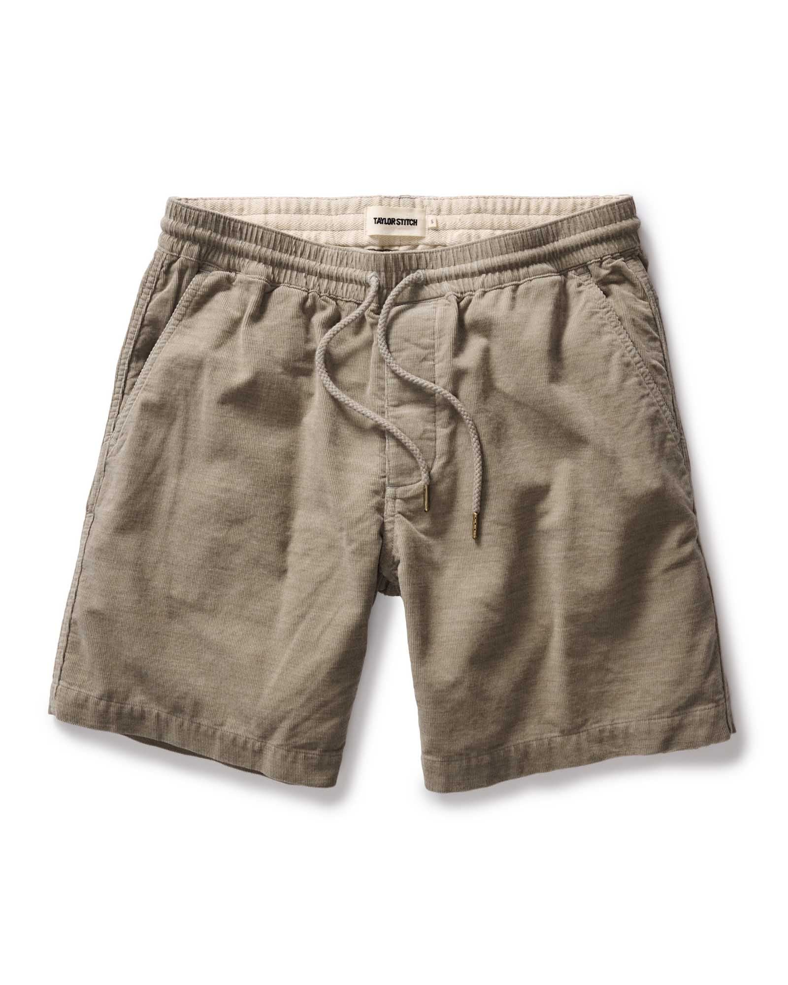 flatlay of The Apres Short in Heather Moss Pincord, Bottoms by Taylor Stitch