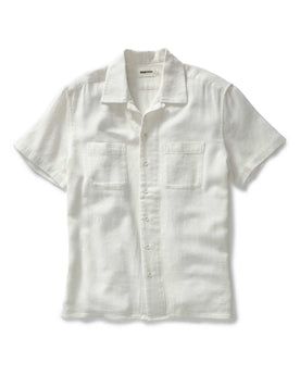flatlay of The Conrad Shirt in Vintage White Linen, Wovens by Taylor Stitch