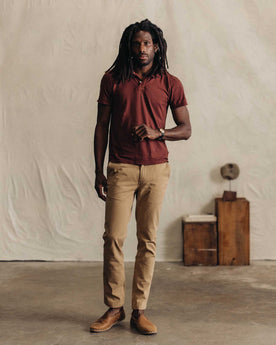 The Cotton Hemp Polo in Black Cherry