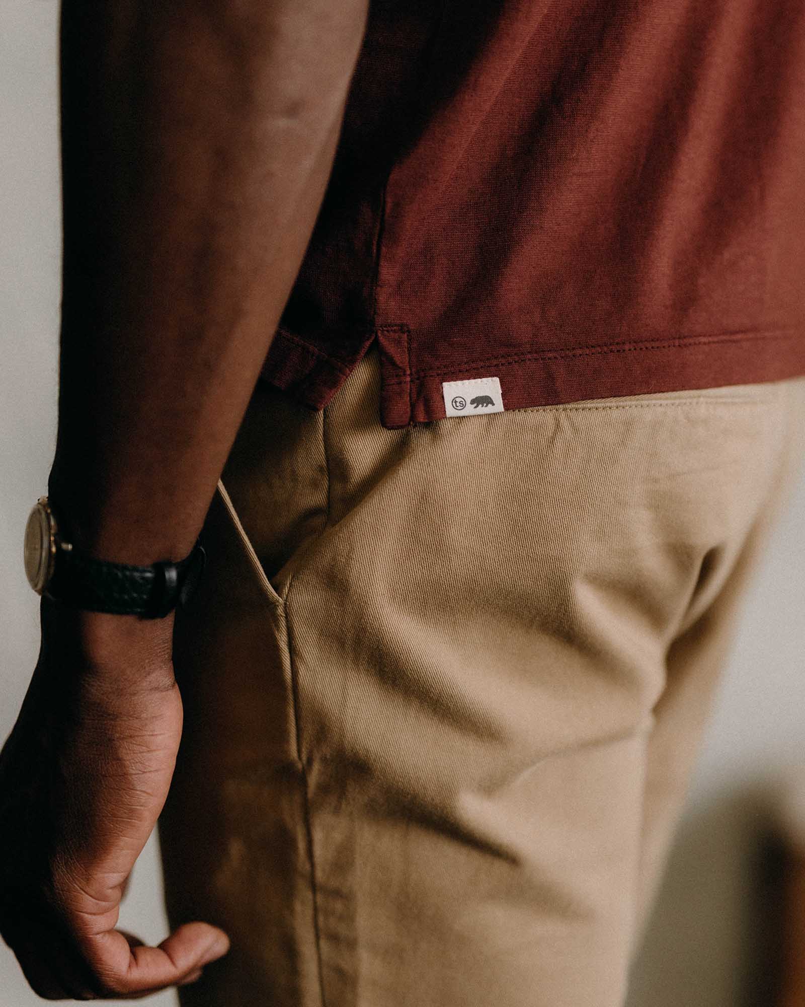 The Cotton Hemp Polo in Black Cherry