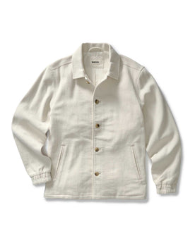 flatlay of The Crew Jacket in Seeded Natural Sashiko, Outerwear by Taylor Stitch