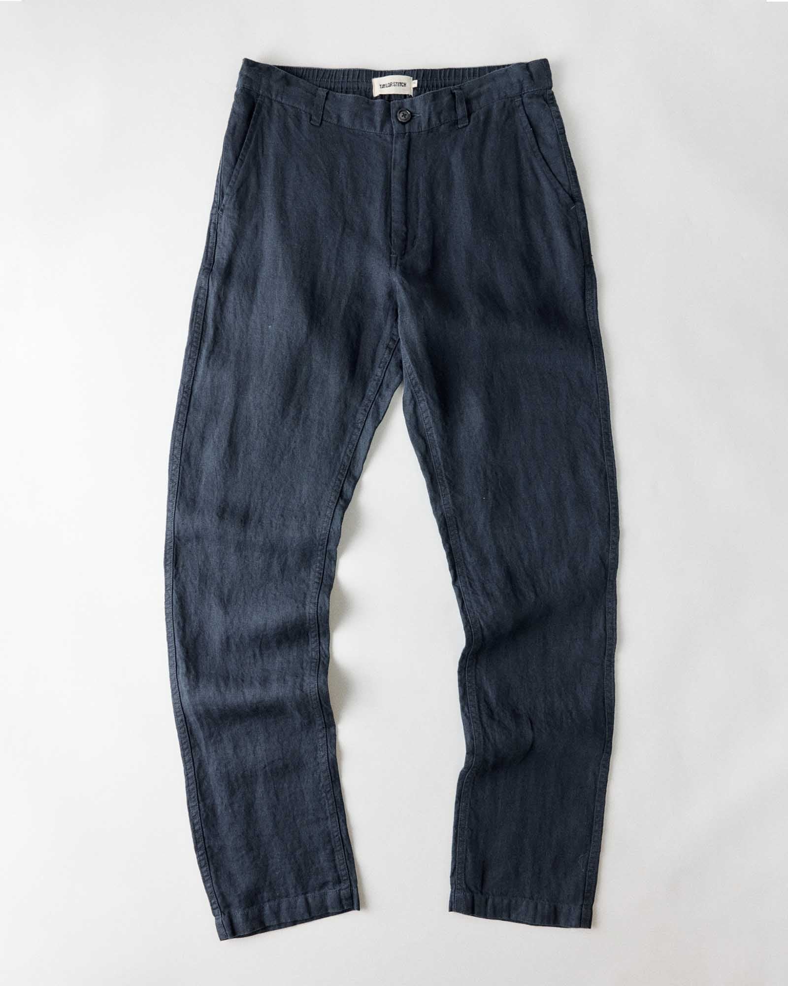 flatlay of The Easy Pant in Navy Linen, Bottoms by Taylor Stitch