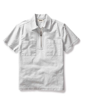 flatlay of The Exhaust Shirt in Natural Stripe, Wovens by Taylor Stitch