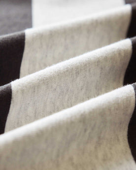 material shot of the fabric on The Organic Cotton Shop Tee in Faded Black Stripe, Knits by Taylor Stitch