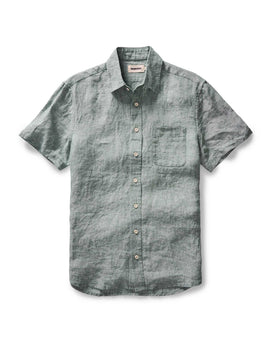 flatlay of The Short Sleeve California in Cilantro Hemp, Wovens by Taylor Stitch