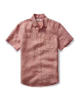flatlay of The Short Sleeve California in Fired Clay Hemp, Wovens by Taylor Stitch