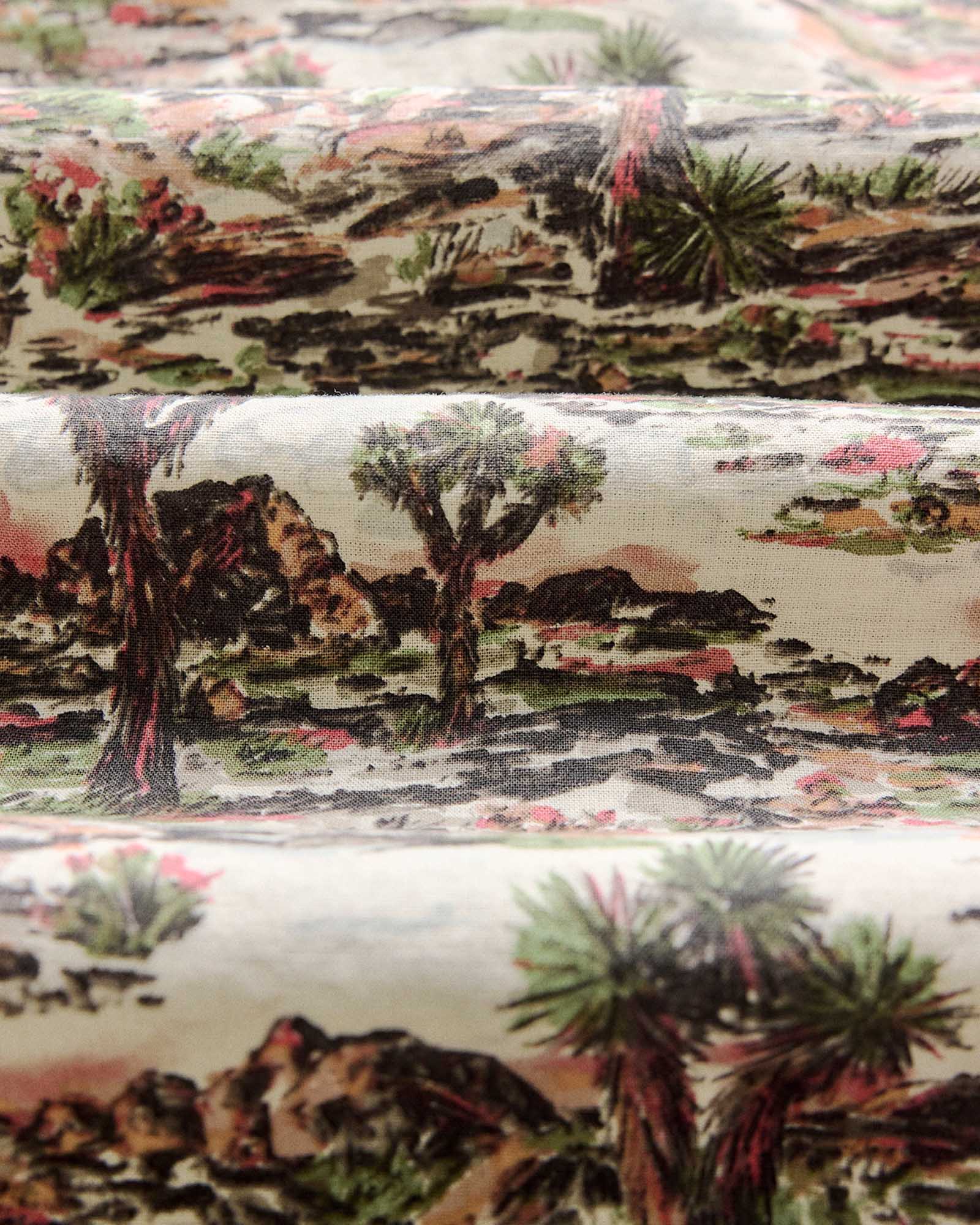 material shot of the fabric on The Davis Shirt in Desert Sunset, Wovens by Taylor Stitch