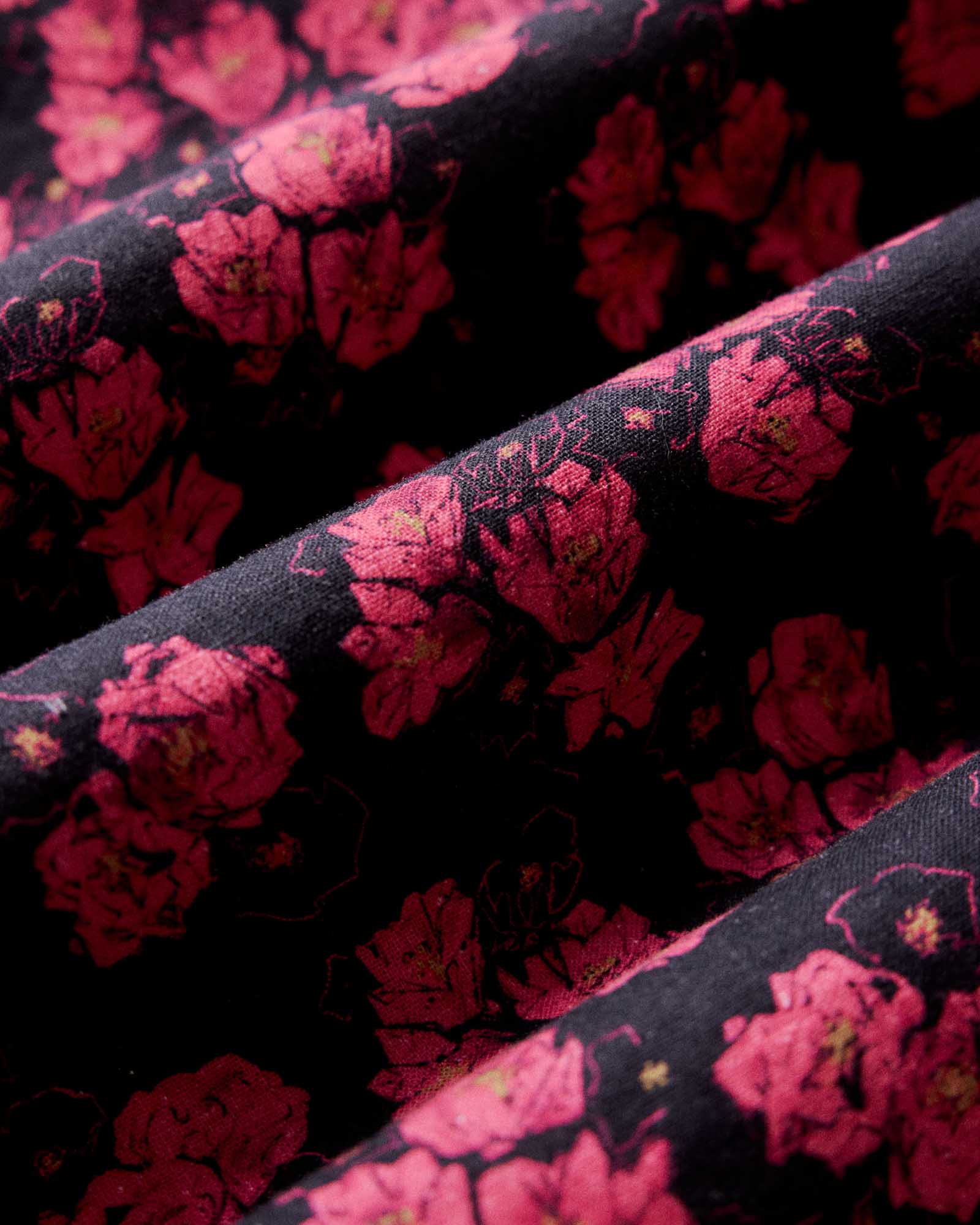 material shot of the fabric on The Hawthorne Shirt in Cactus Floral, Wovens by Taylor Stitch