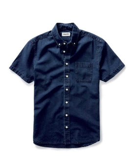 The Short Sleeve Jack in Rinsed Indigo Oxford