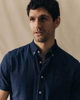 The Short Sleeve Jack in Rinsed Indigo Oxford