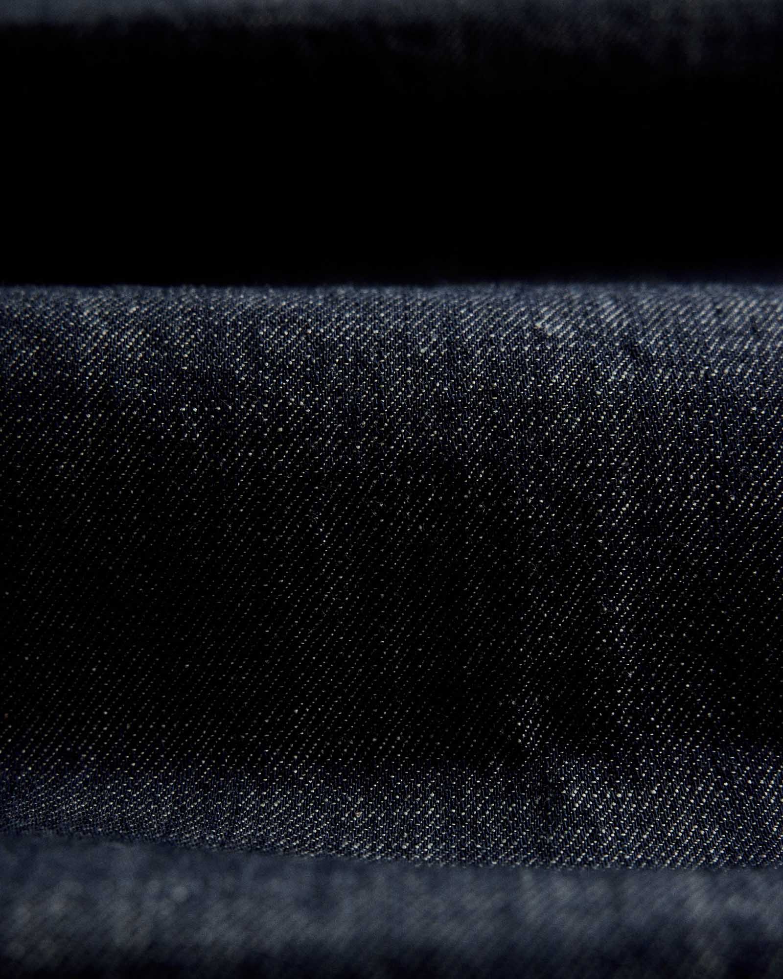 material shot of the fabric on The Short Sleeve Mechanic Shirt in Rinsed Indigo Denim, Wovens by Taylor Stitch