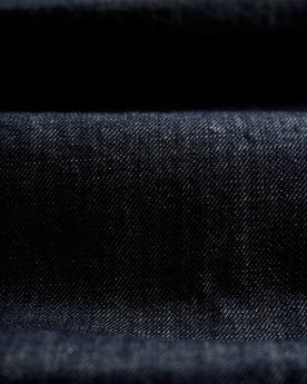material shot of the fabric on The Short Sleeve Mechanic Shirt in Rinsed Indigo Denim, Wovens by Taylor Stitch