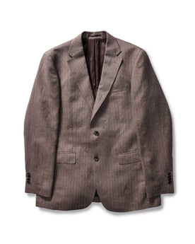 flatlay of The Stevens Sportcoat in Coffee Linen Herringbone, Outerwear by Taylor Stitch