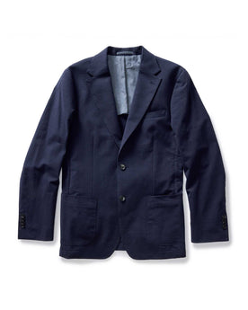 flatlay of The Stevens Sportcoat in Navy Linen Seersucker, Outerwear by Taylor Stitch