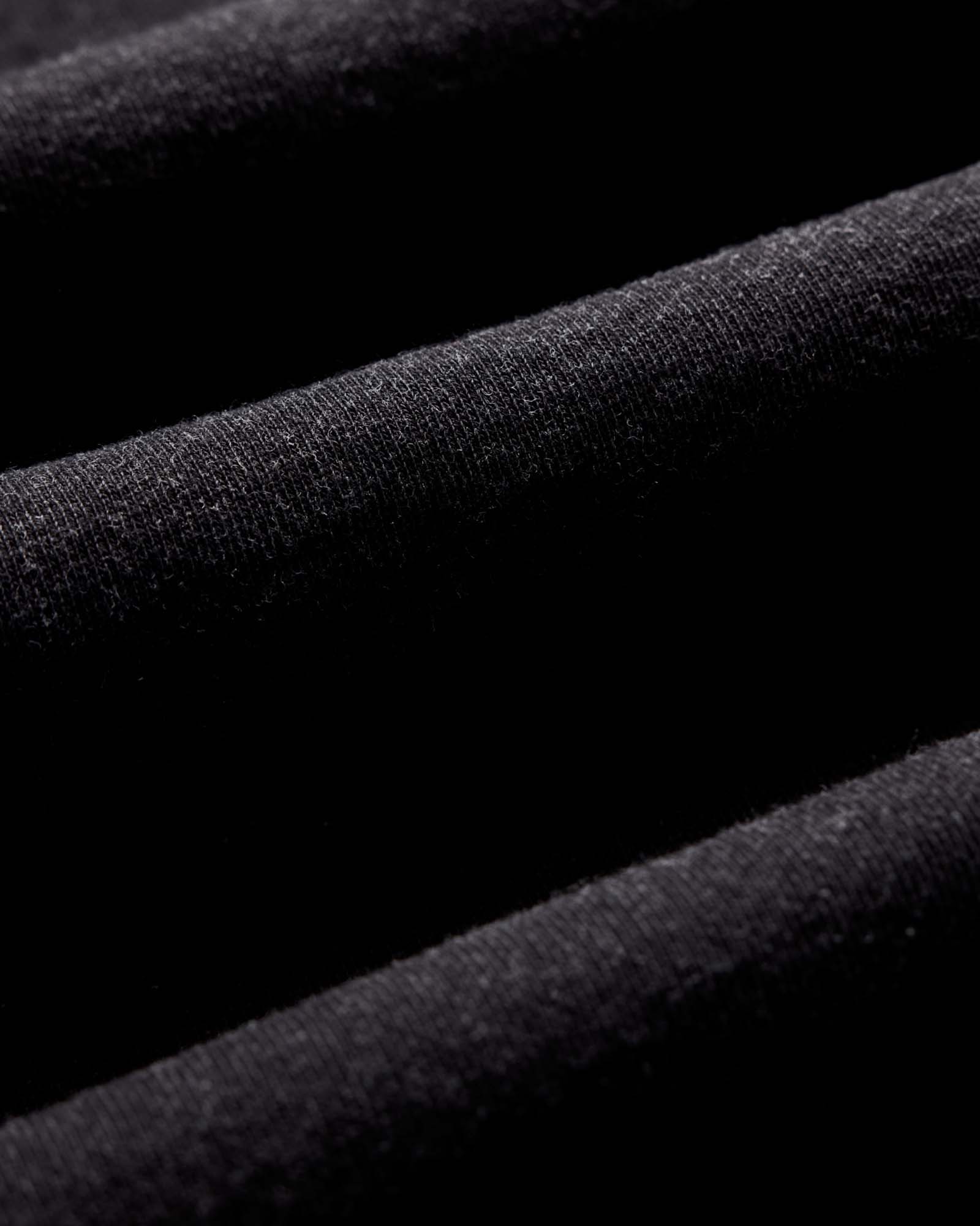 folded flatlay of The Apres Crew in Black Indigo Terry, Knits by Taylor Stitch