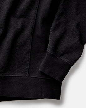 material shot of the collar on The Apres Crew in Black Indigo Terry, Knits by Taylor Stitch
