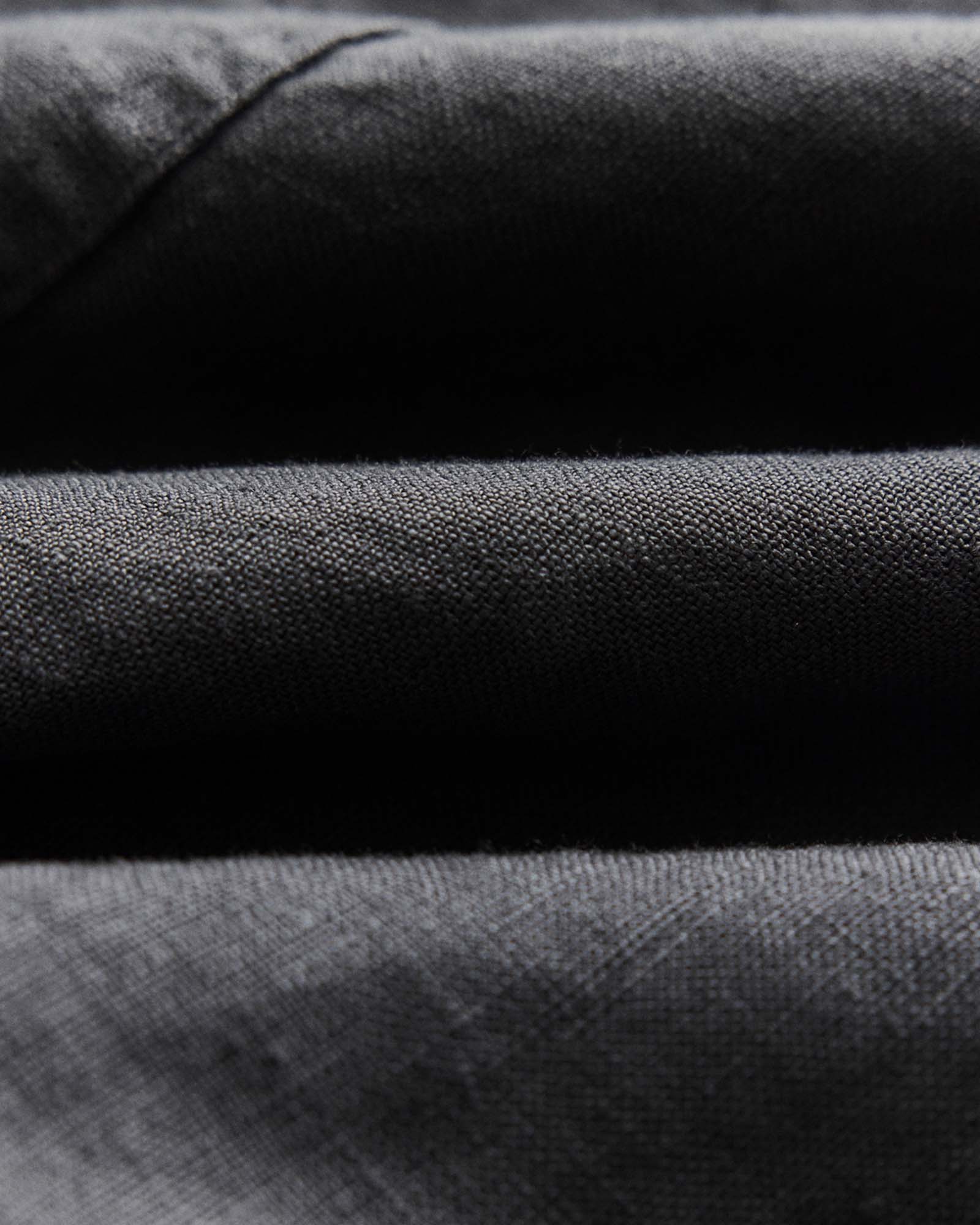 material shot of the fabric on The Apres Short in Faded Black Hemp, Bottoms by Taylor Stitch