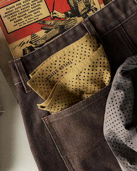 editorial image of The Bandana in Honey Pindot in a pant pocket, Accessories by Taylor Stitch