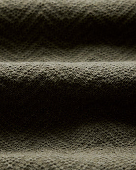 material shot of the fabric texture on The Button Down Polo in Cilantro Herringbone, Knits by Taylor Stitch
