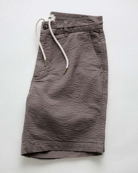 folded flatlay of The Easy Short in Canteen Seersucker, Bottoms by Taylor Stitch