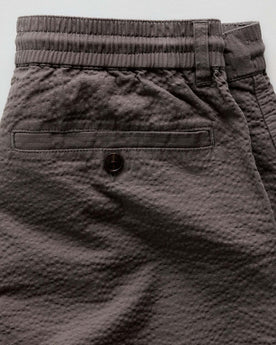 material shot of the back of The Easy Short in Canteen Seersucker, Bottoms by Taylor Stitch