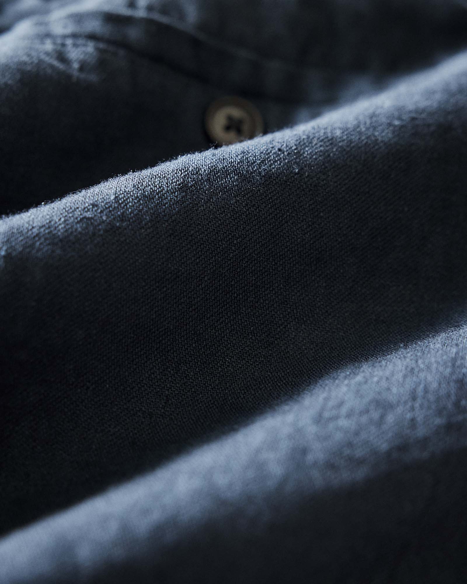 material shot of the fabric on The Easy Short in Navy Linen, Bottoms by Taylor Stitch