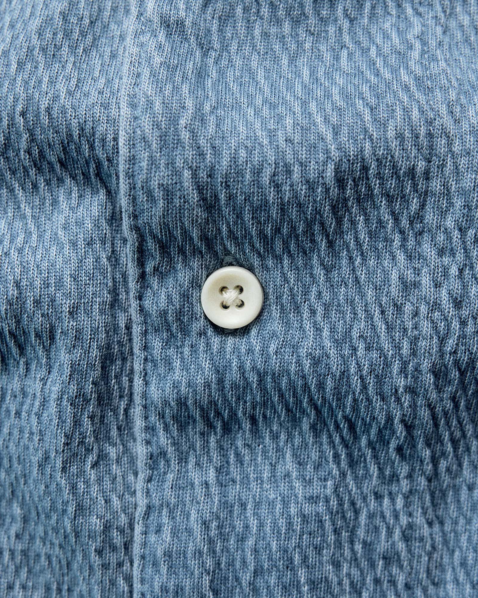 material shot of the buttons on The Hawthorne Shirt in Washed Indigo Crepe, Knits by Taylor Stitch