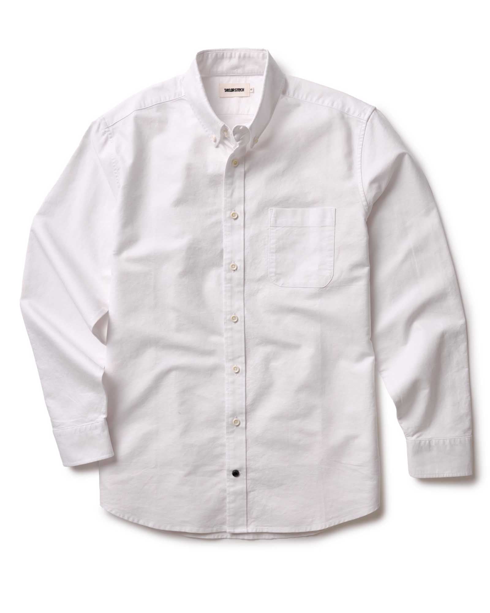 flatlay of The Jack in White Everyday Oxford, Wovens by Taylor Stitch